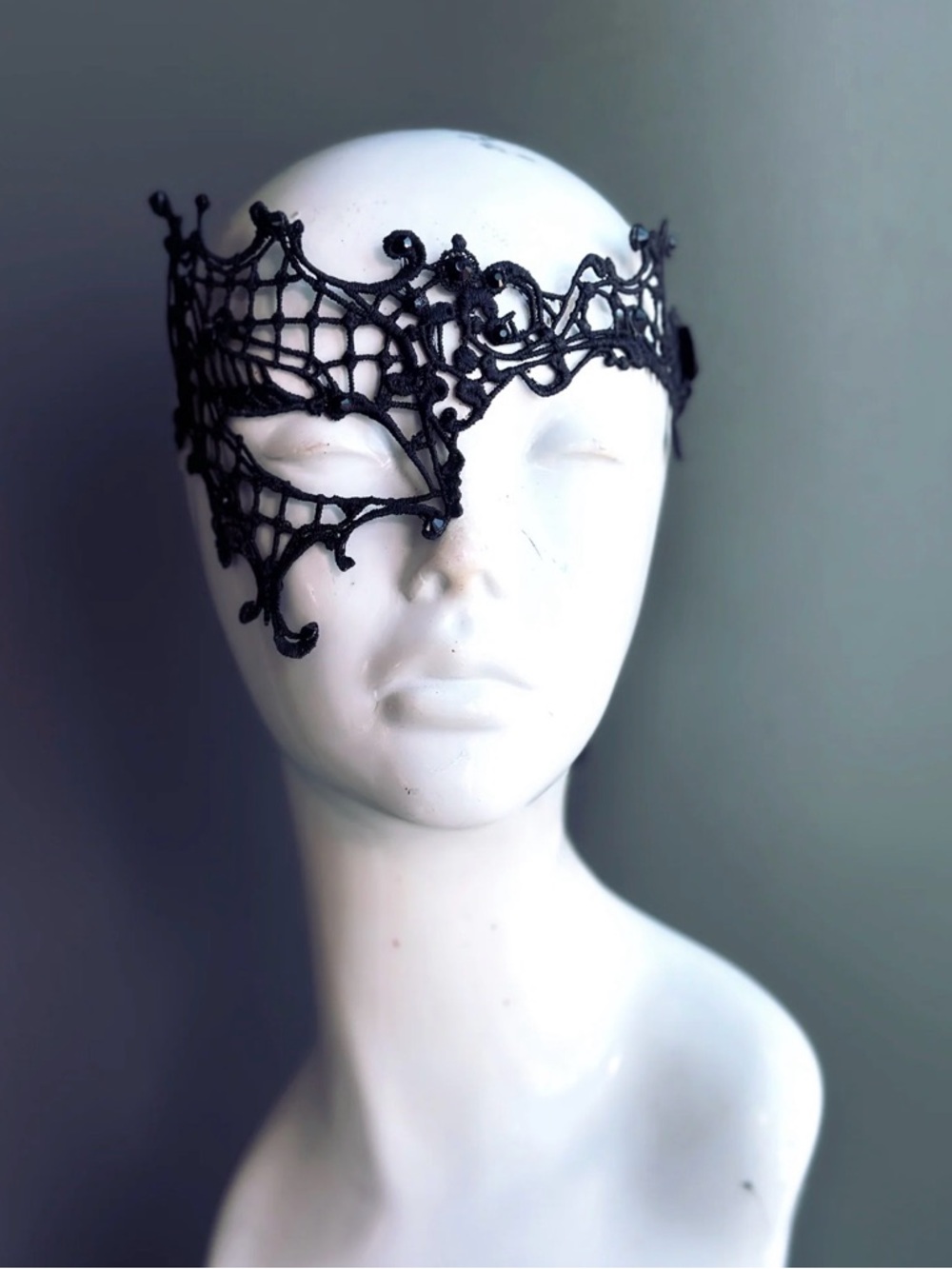 Black Lace Venetian Style Eye Mask